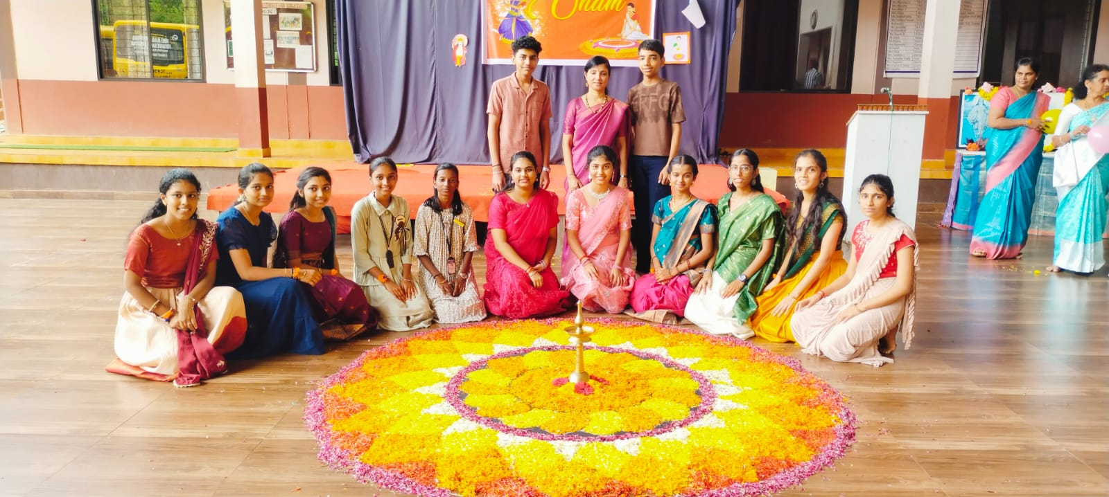 Onam Floral Pookkalam Celebration