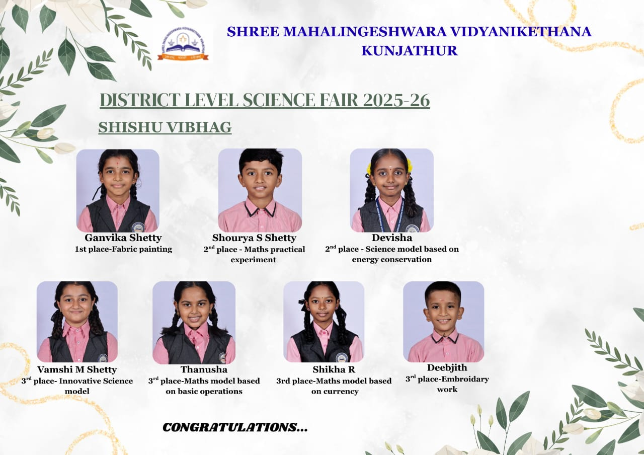 District Science Fair Primary Winners