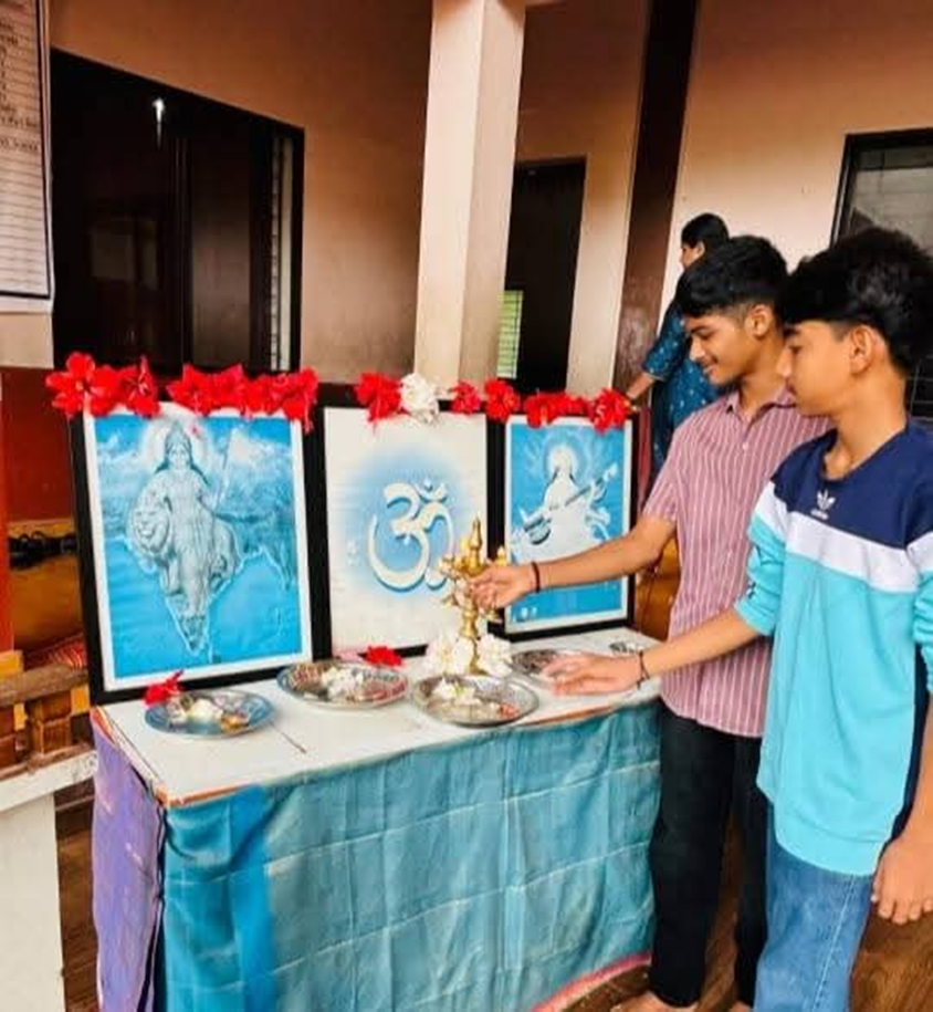 Saraswati Puja at School Altar